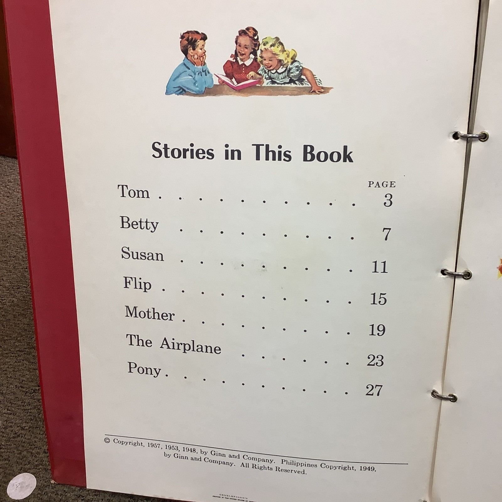 Ginn 1957 Our Big Red Story Book Huge Reader 18″x25″Teacher Classroom Display