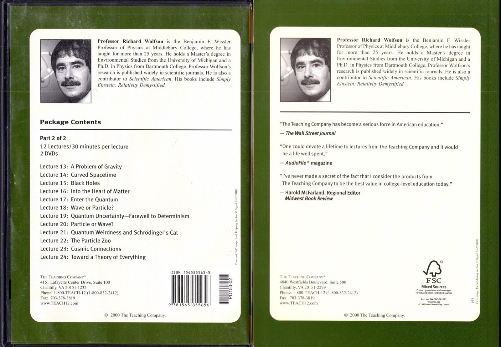 Great Courses ALBERT EINSTEIN Physicist Philosopher Humanitarian DVD 1 & 2 Book+