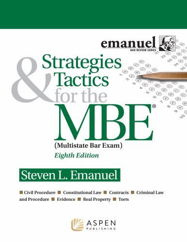 Strategies & Tactics for the Mbe, Paperback by Emanuel, Steven L., Brand New,…