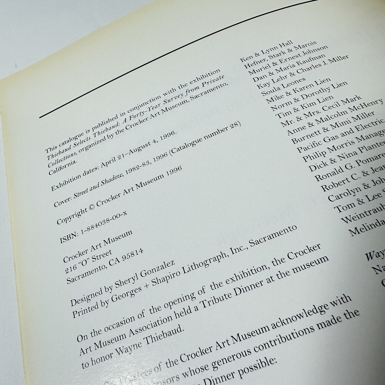 Thiebaud Selects Thiebaud Book 40 Year Survey Private Collections Crocker Art