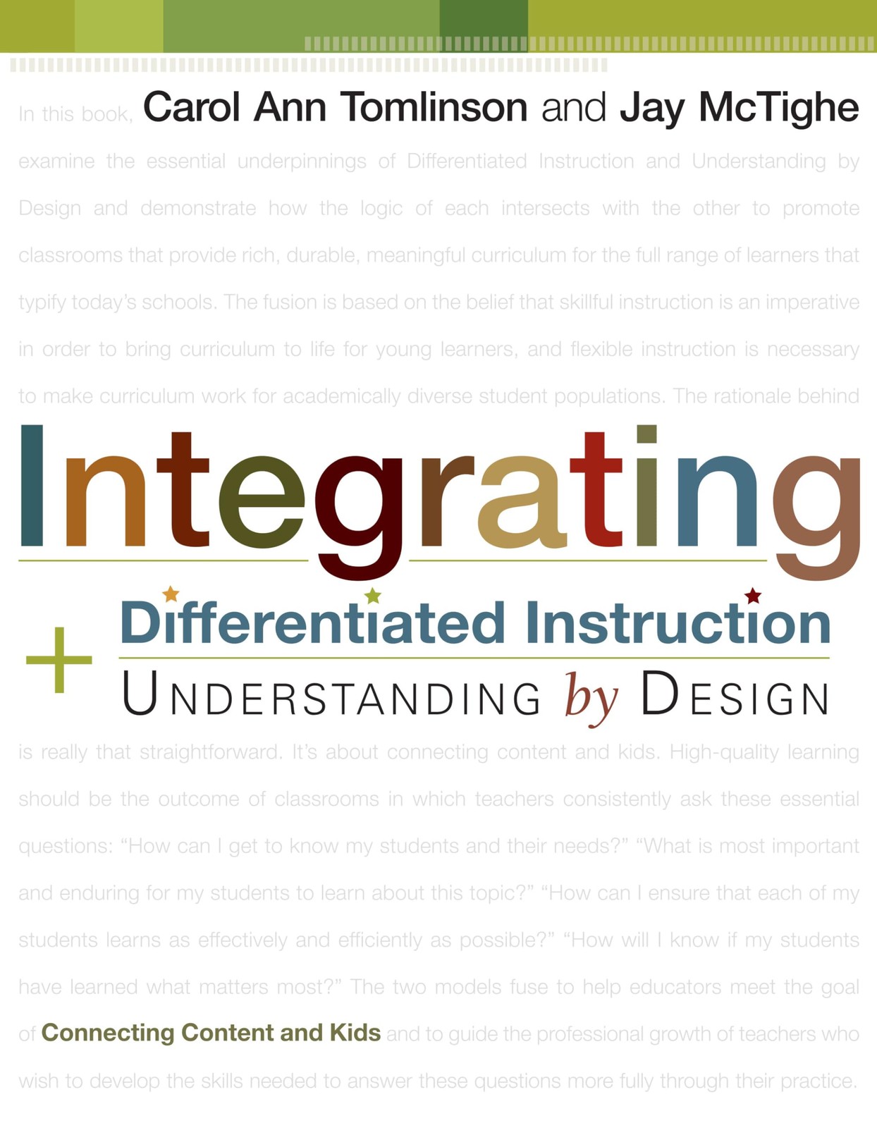 Integrating Differentiated Instruction & Understanding by Design: Connecting …