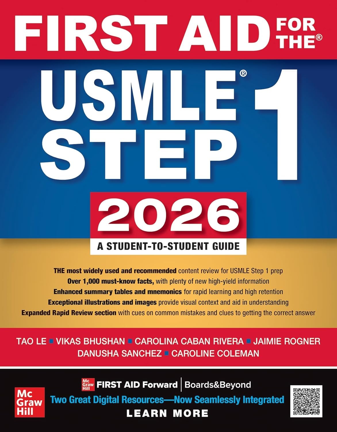 First Aid for the USMLE Step 1 2026 Hardcover by Le, Tao