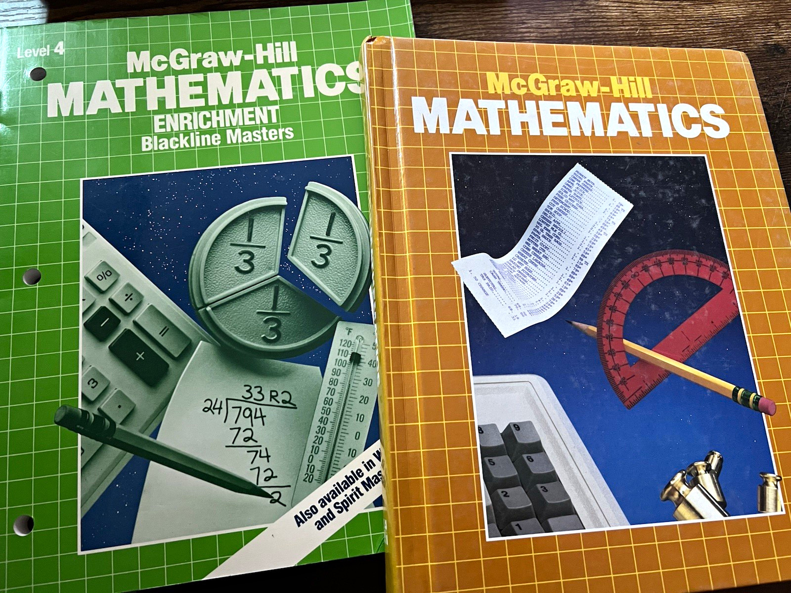 2 books -McGraw-Hill Math Level 4 Blackline Masters Textbook and Workbook