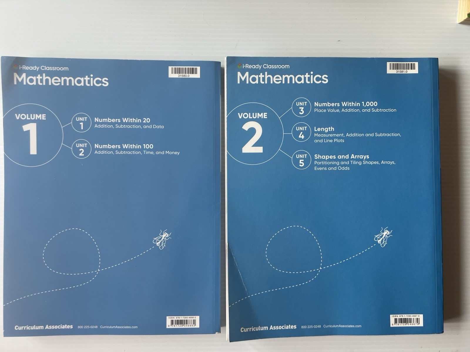 i-Ready Classroom Mathematics Grade 2 Volume 1 and 2 Paperback Curriculum Assoc.