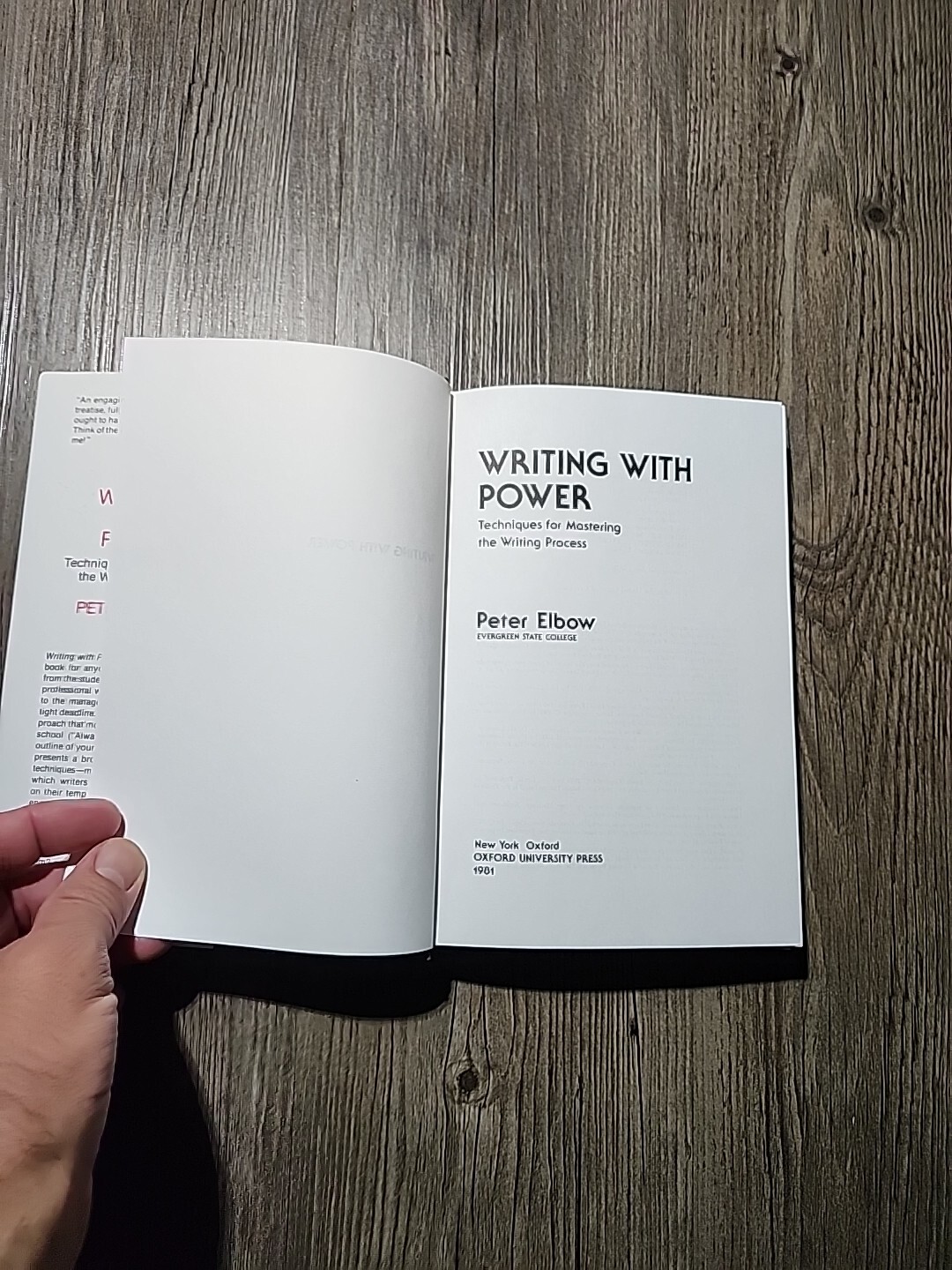 Writing With Power Peter Elbow Hardcover 1981
