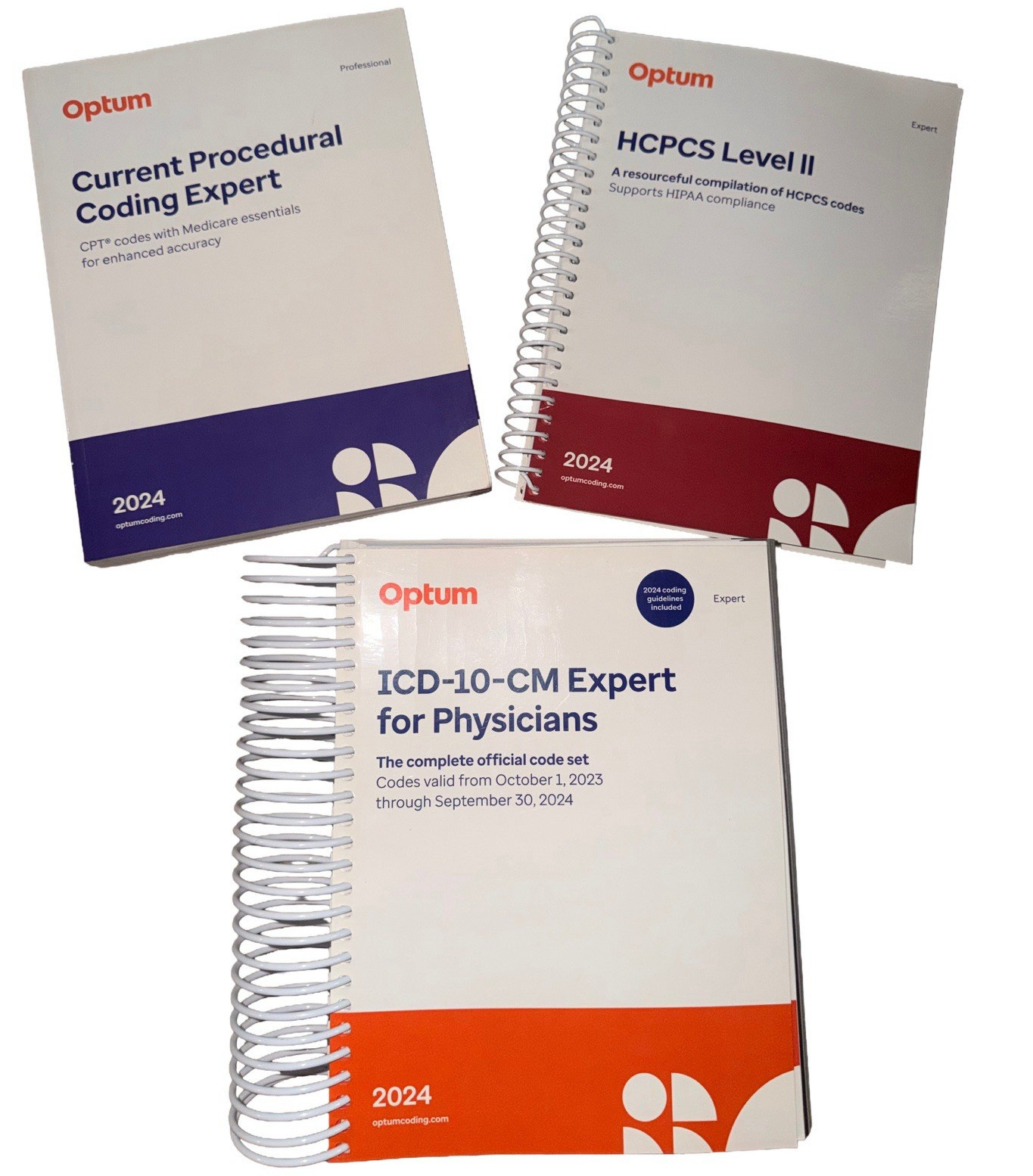 Optum 2024 Expert Medical Coding Set CPT HCPCS Level II ICD-10-CM Spiral