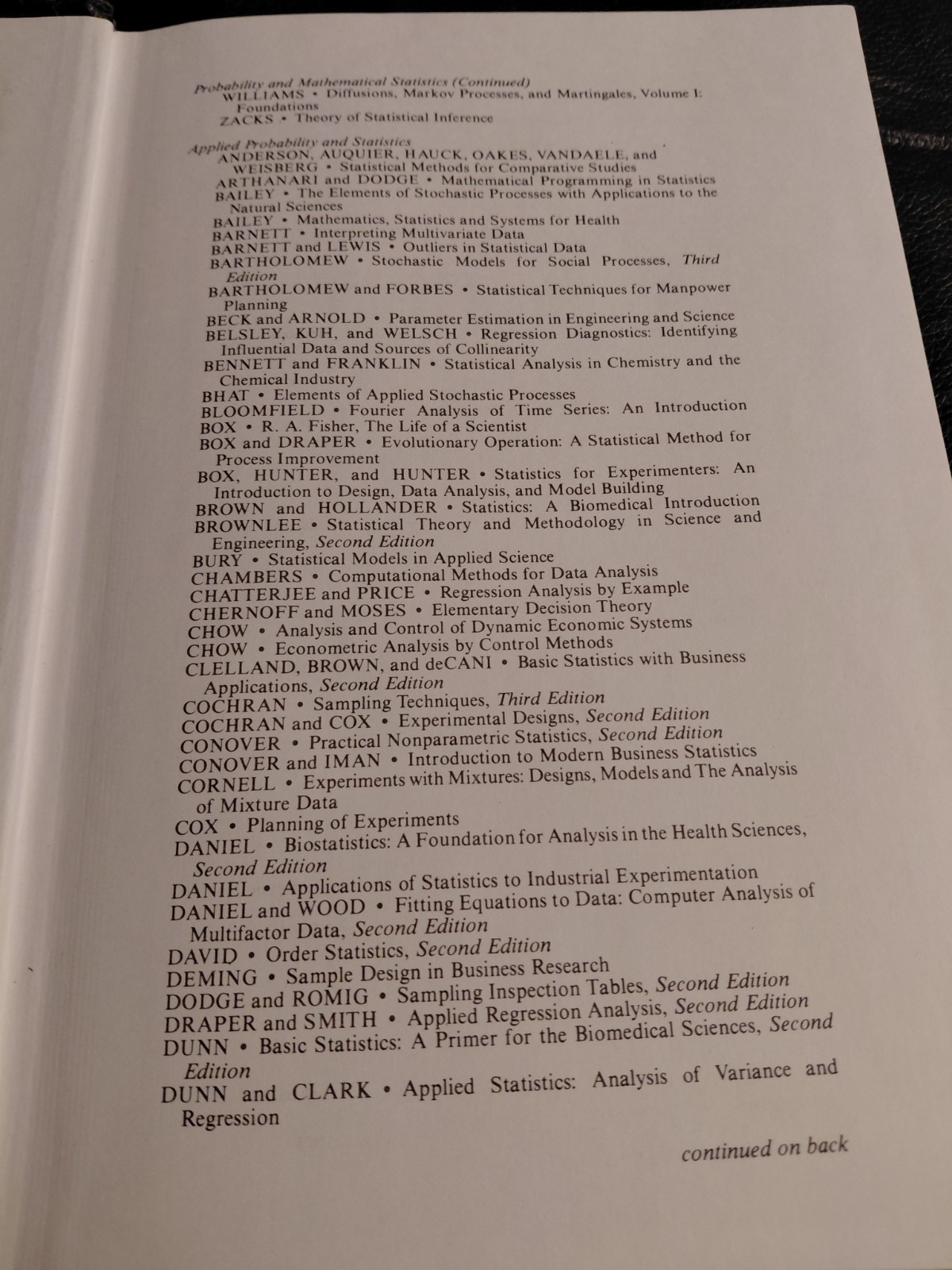 STOCHASTIC PROCESSES by Sheldon M. Ross 1983’s Wiley series in probability..