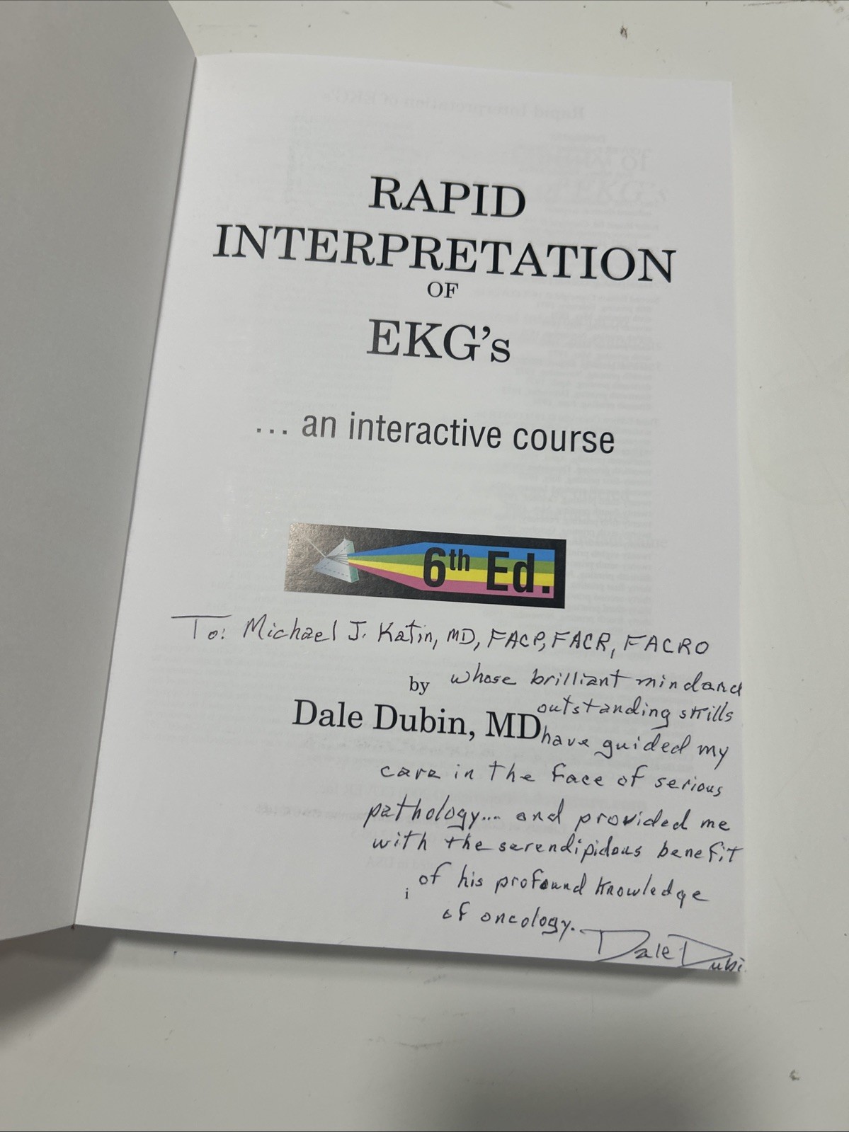 Rapid Interpretation of EKG’s by Dale Dubin (2000, Trade Paperback)