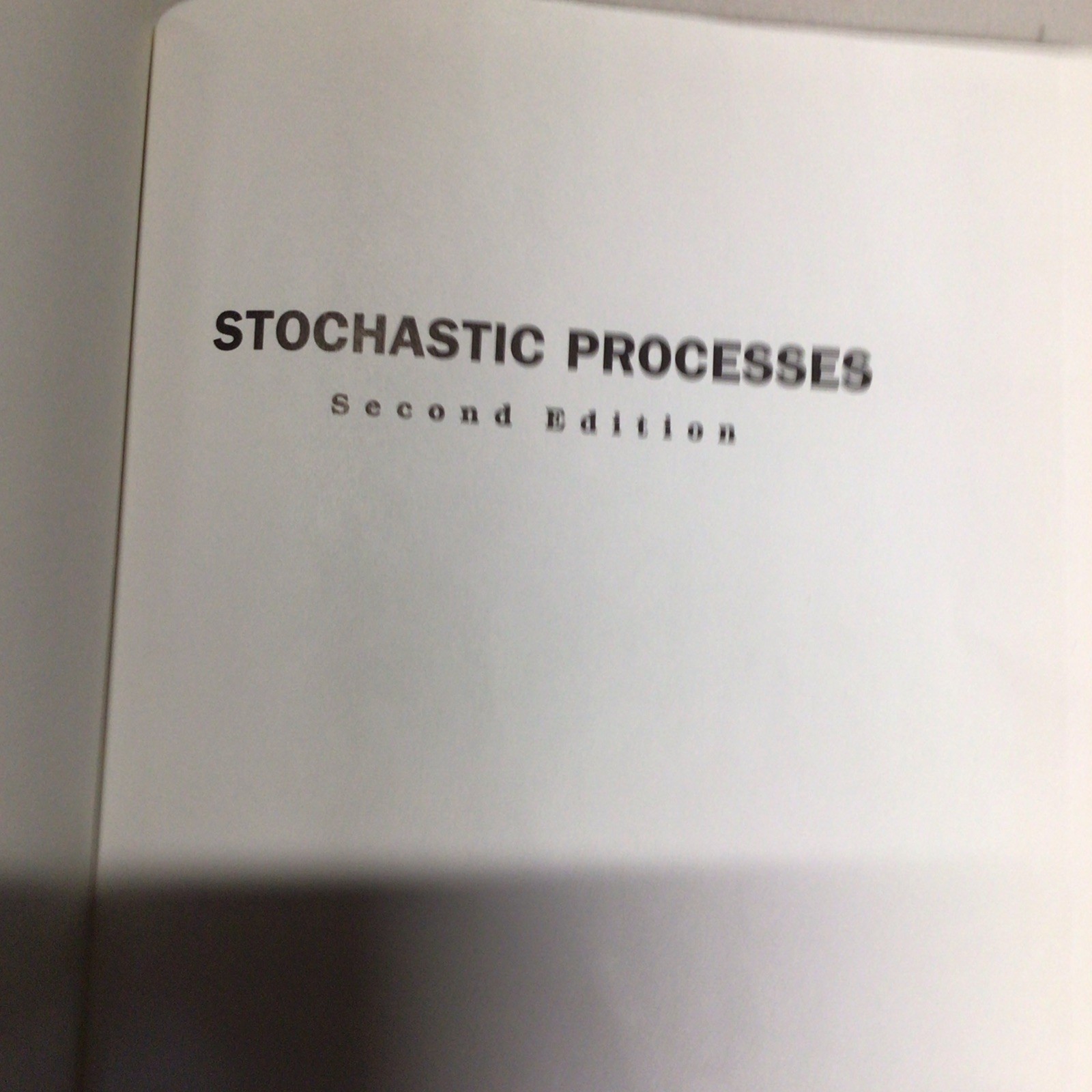 Stochastic Processes by Sheldon M. Ross (1996, Hardcover, second edition)
