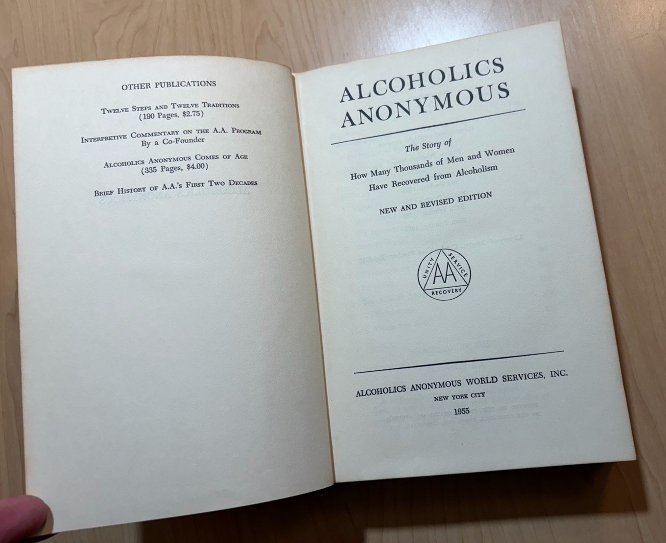 AA Book Alcoholics Anonymous 2nd Edition 1955 Hard Cover Dust Jacket 6th Print