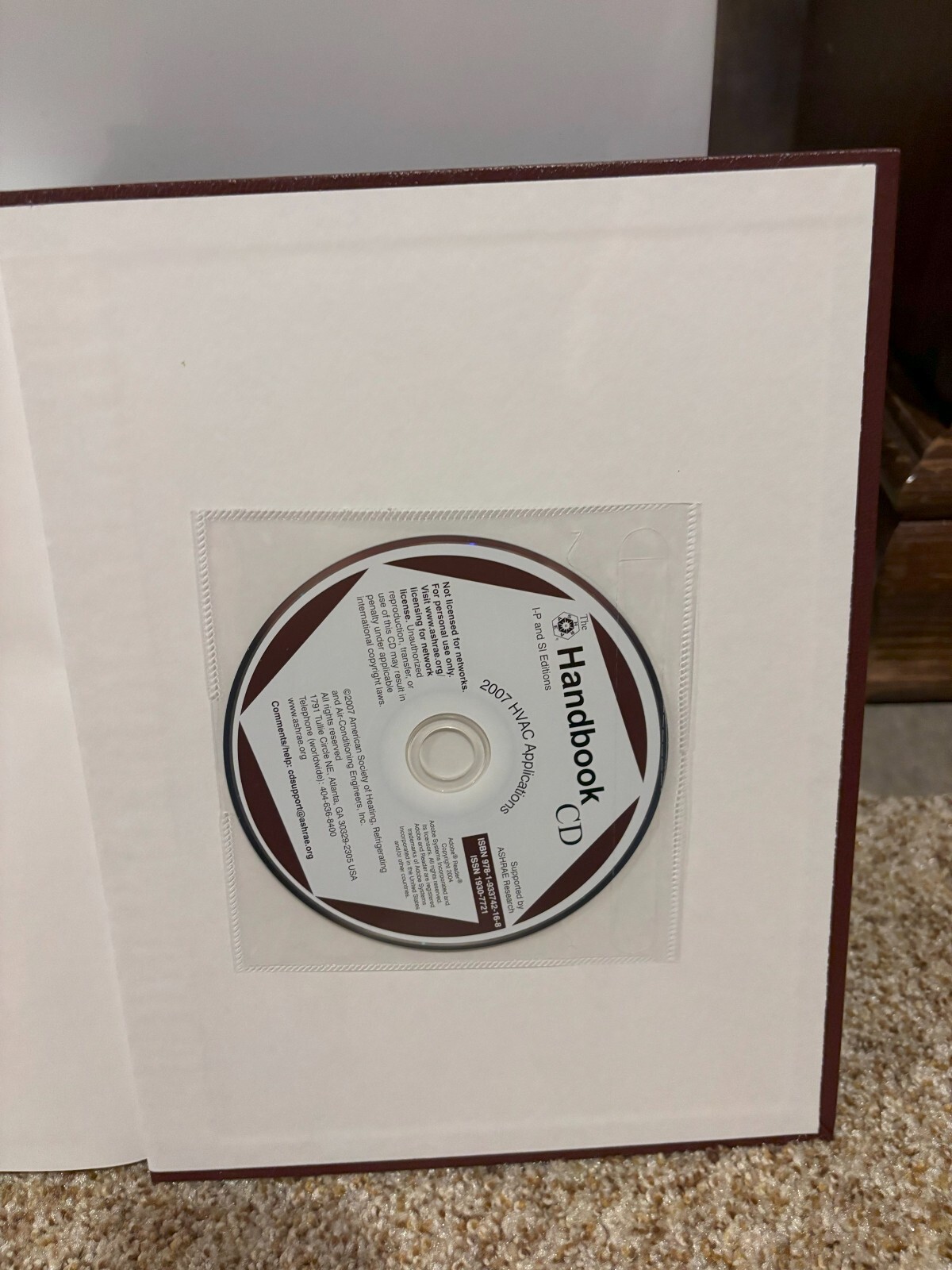 2007 ASHRAE HVAC APPLICATIONS HANDBOOK I-P EDITION HARDCOVER BOOK WITH CD PDF