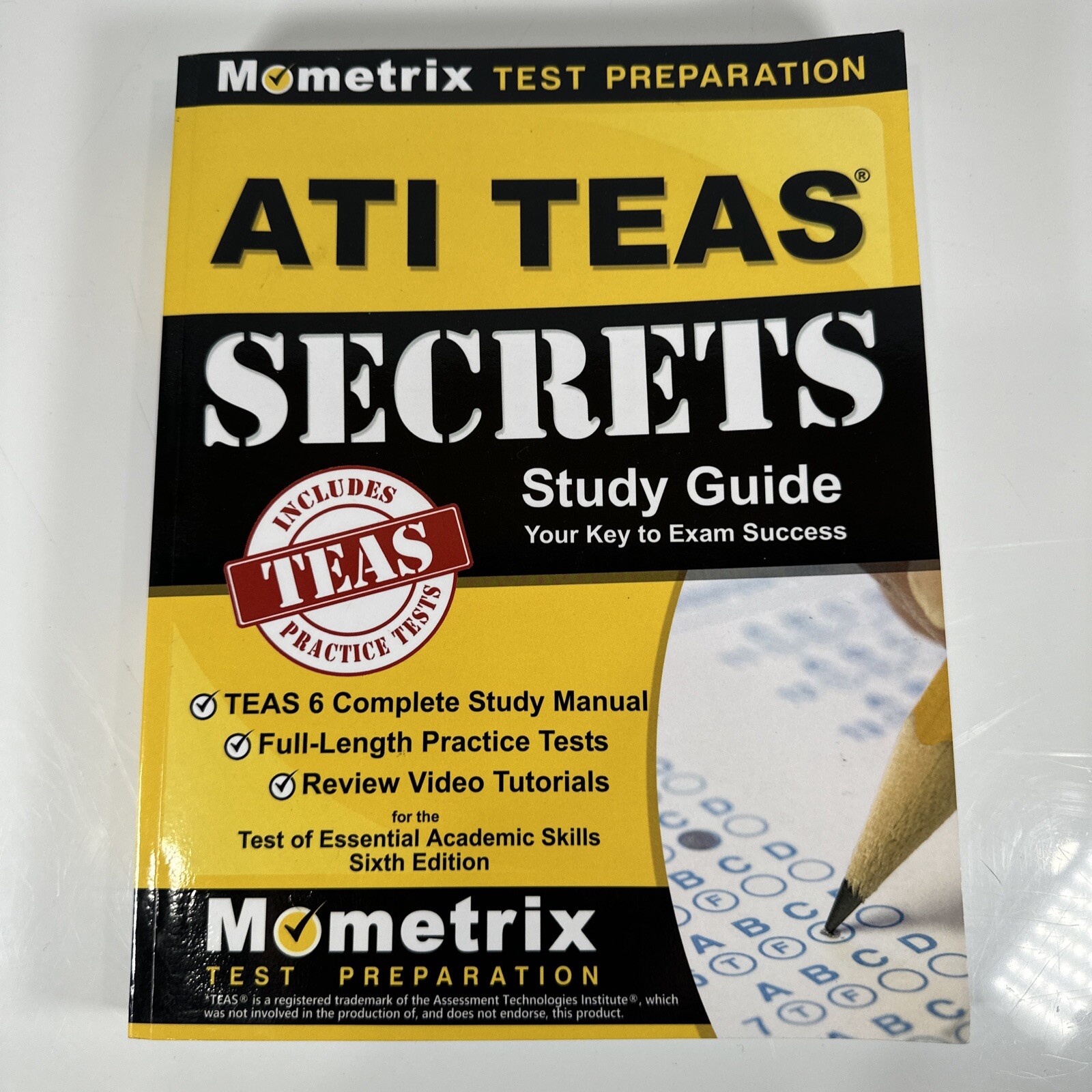 ATI TEAS Secrets Study Guide: TEAS 6 Complete Study Manual, VERY GOOD Condition