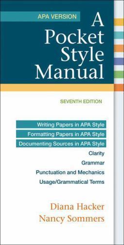 A Pocket Style Manual, APA Version – Diana Hacker, 1319011136, spiral-bound