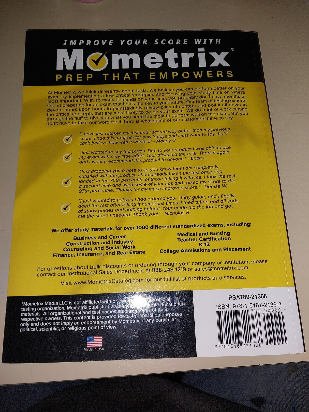 mometrix psat 8/9 study guide and practice test 2022 & 2023 (used book) 5th edit